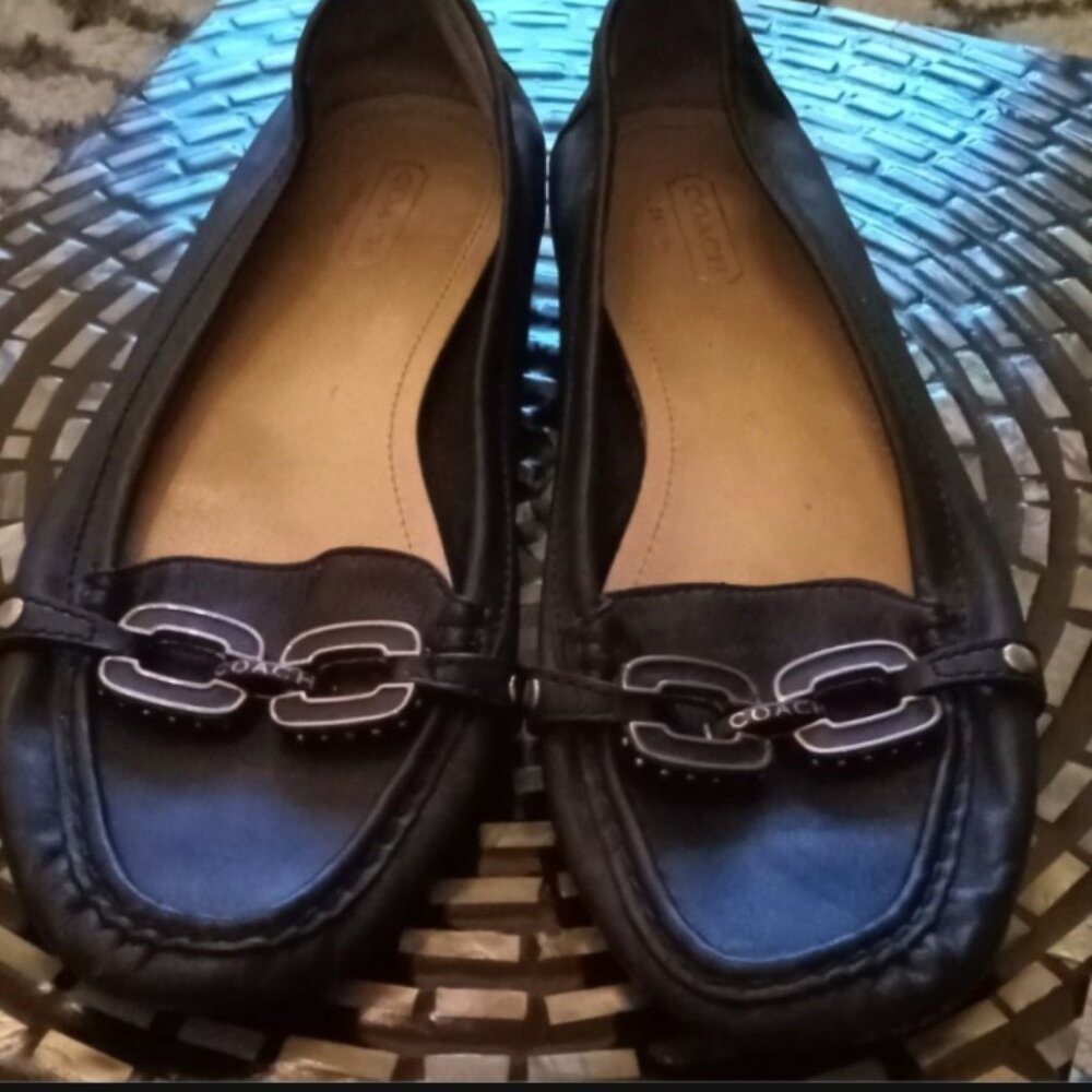 Coach Black Soft Leather Loafers